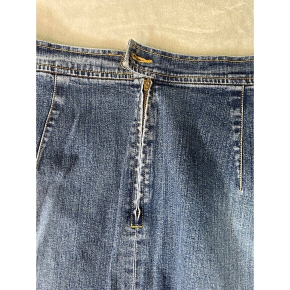 L.A, Blues womens plus size 18W stretch denim jean long skirt split 13" and leng - Picture 13 of 16